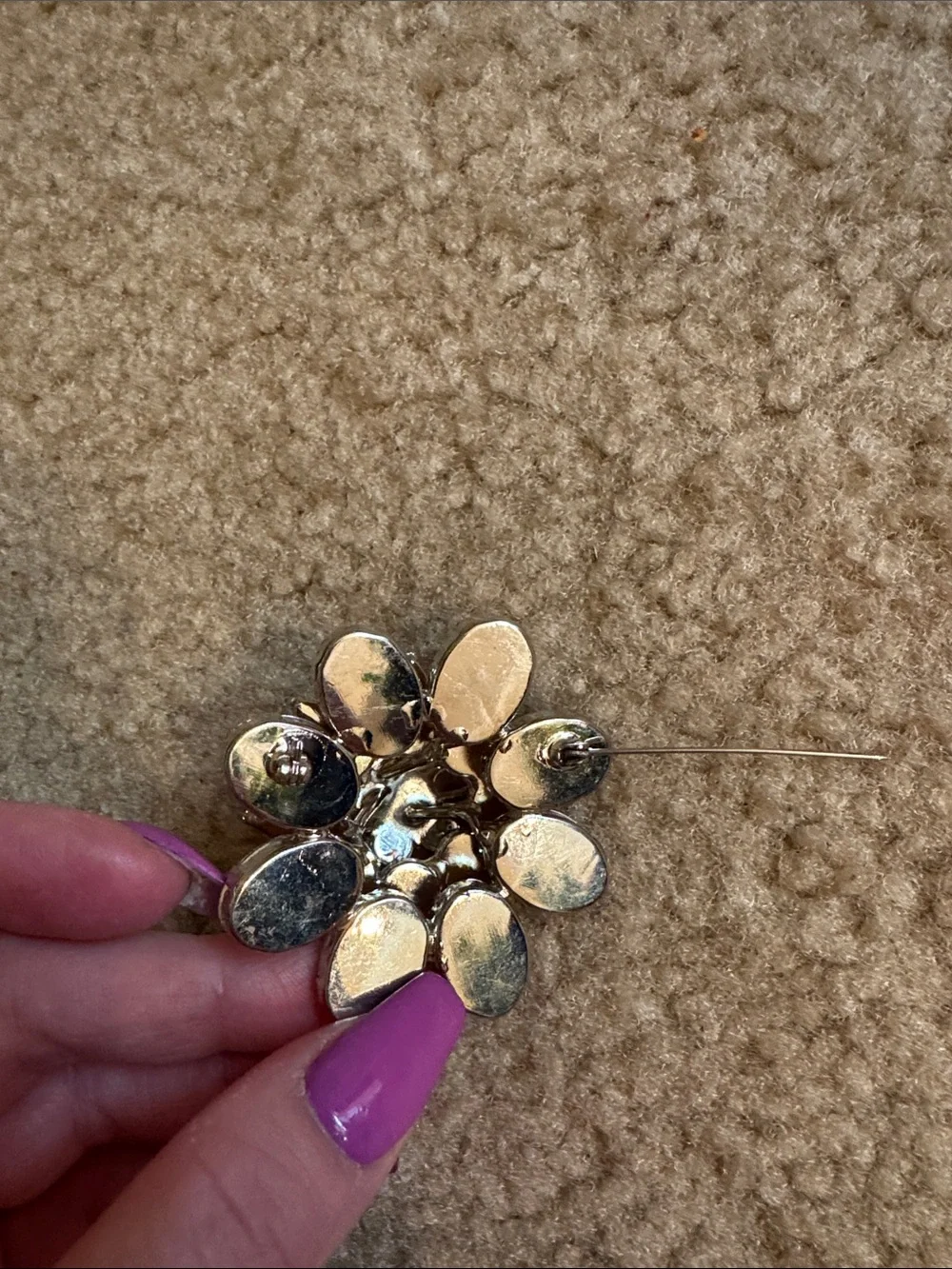 Yellow Floral Crystal Accent Brooch